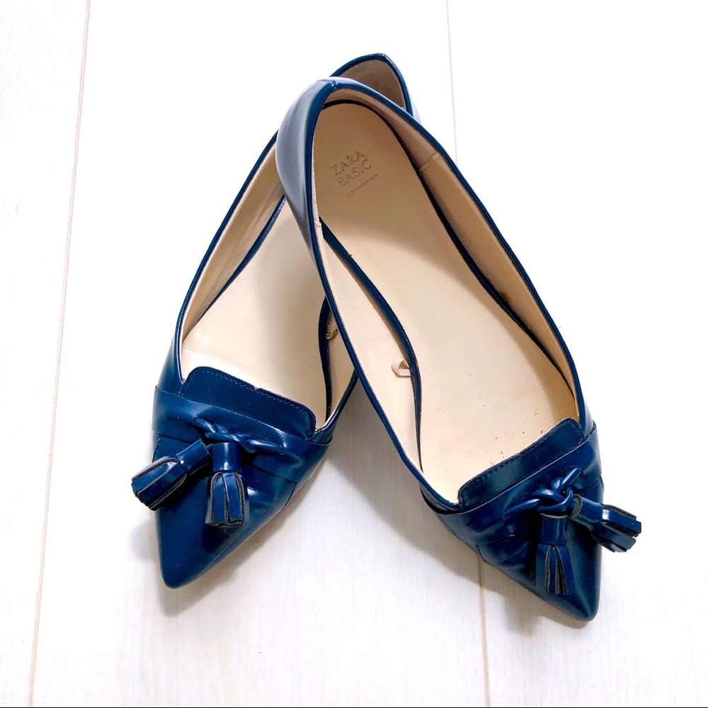 EUC Zara Pointed Flats with Tassels